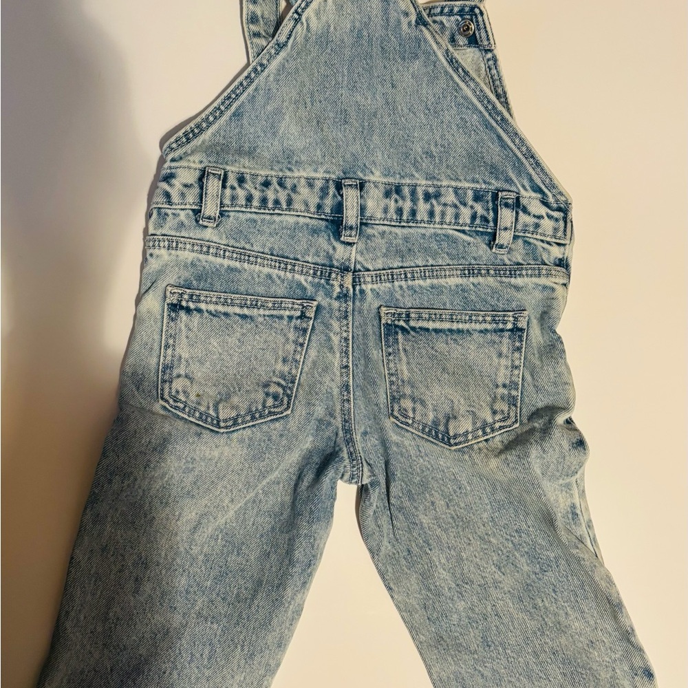 Girls Light Blue Denim Overalls - Picture 2 of 3